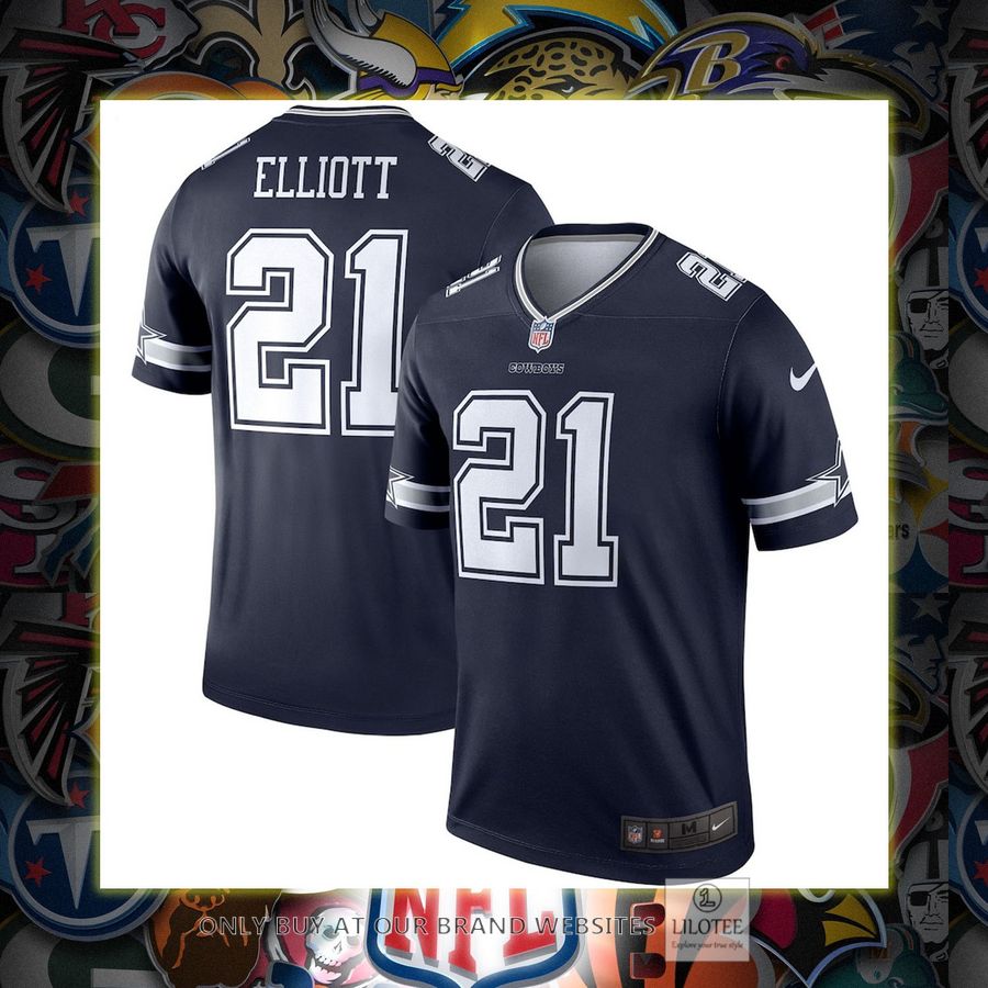 Ezekiel Elliott Dallas Cowboys Nike Legend Player Navy Football Jersey 6