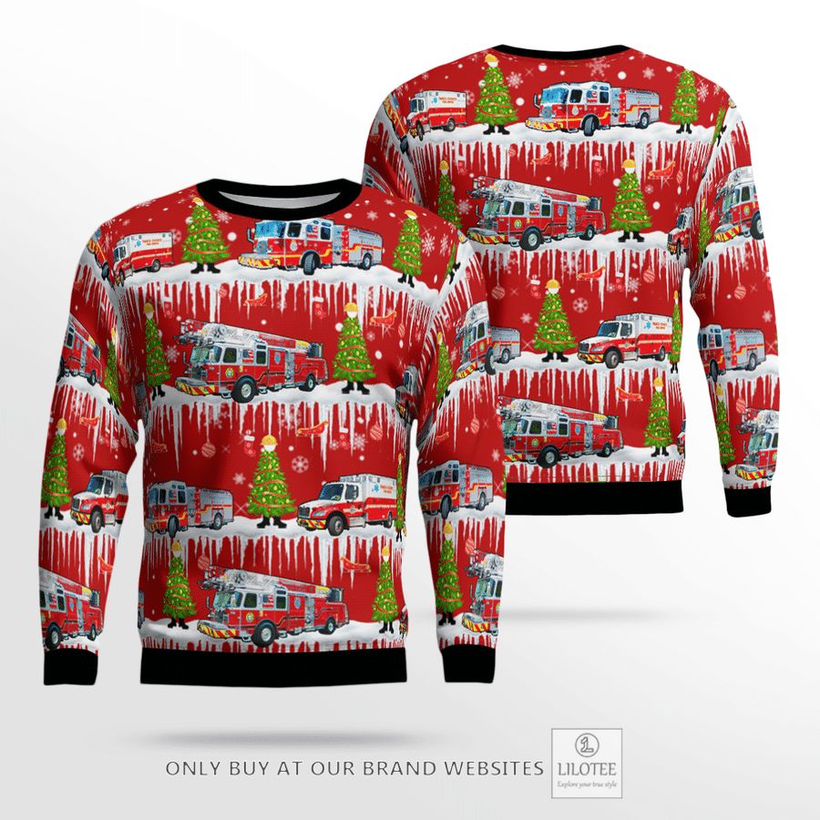 Florida, Pasco County Fire Rescue Christmas 3D Sweater 24