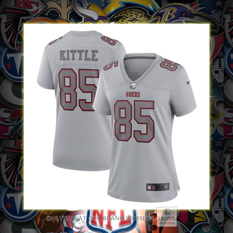 George Kittle San Francisco 49Ers Nike Womens Atmosphere Fashion Game Gray Football Jersey 7