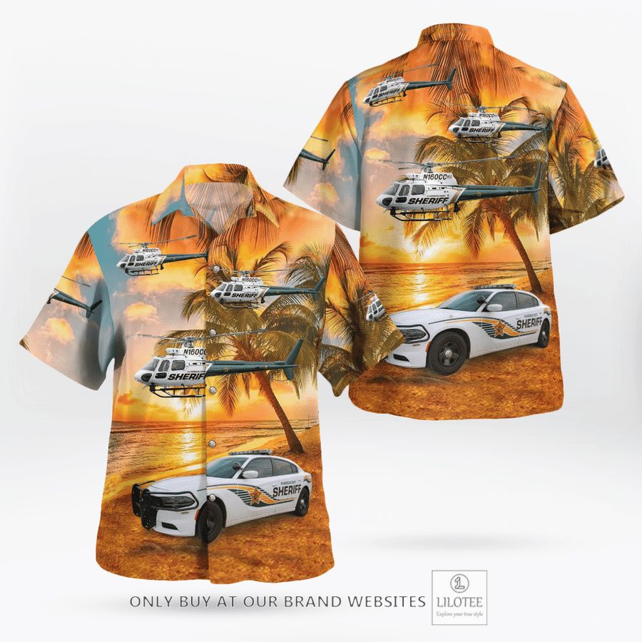Hillsborough County Sheriff Dodge Charger & Airbus H125 Hawaiian Shirt 17