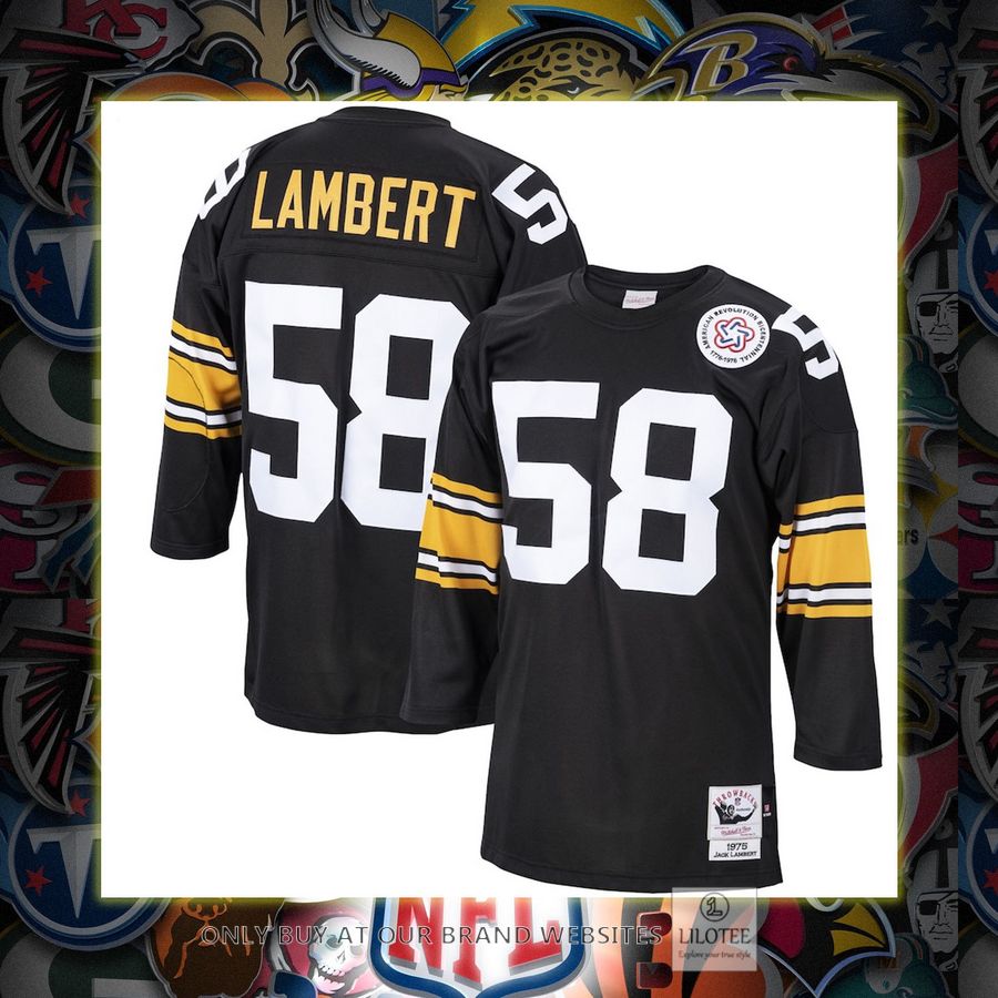 Jack Lambert Pittsburgh Steelers Mitchell And Ness 1975 Authentic Retired Player Black Football Jersey 6