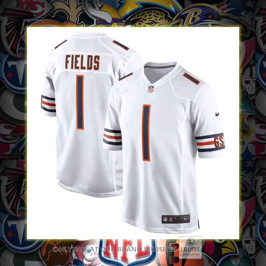 Justin Fields Chicago Bears Nike Player Game White Football Jersey 7