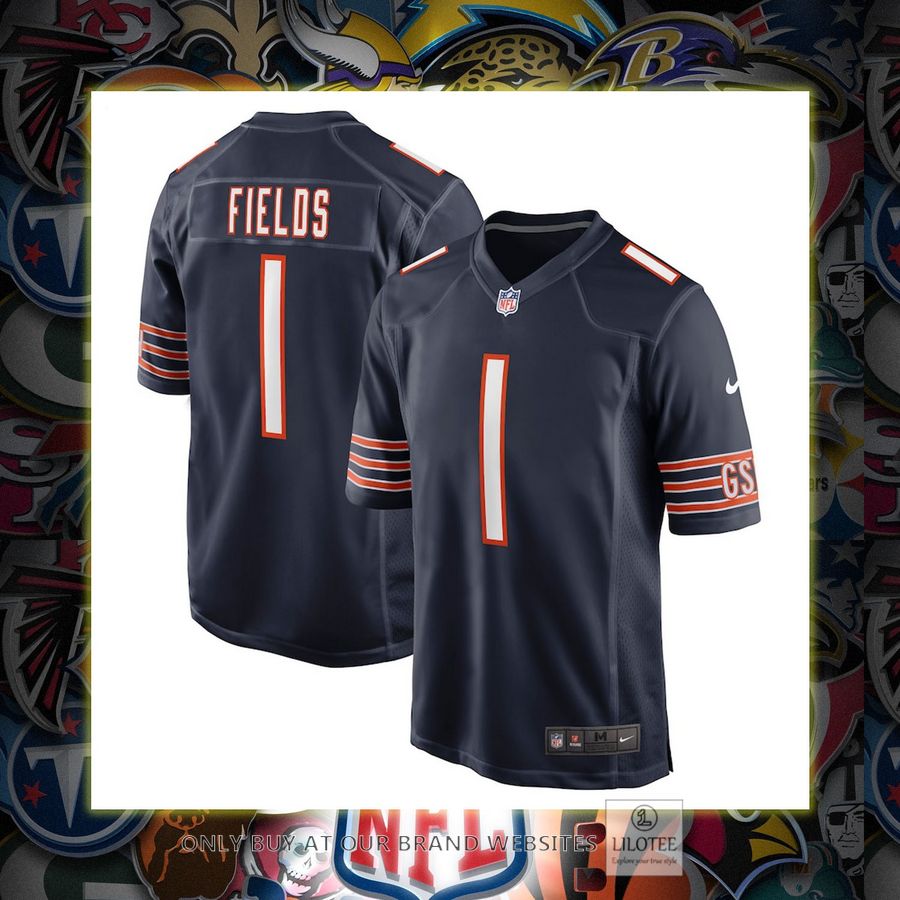 Justin Fields Chicago Bears Nike Youth Navy Football Jersey 7