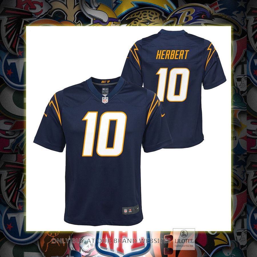 Justin Herbert Los Angeles Chargers Nike Youth Team Game Alternate Navy Football Jersey 6