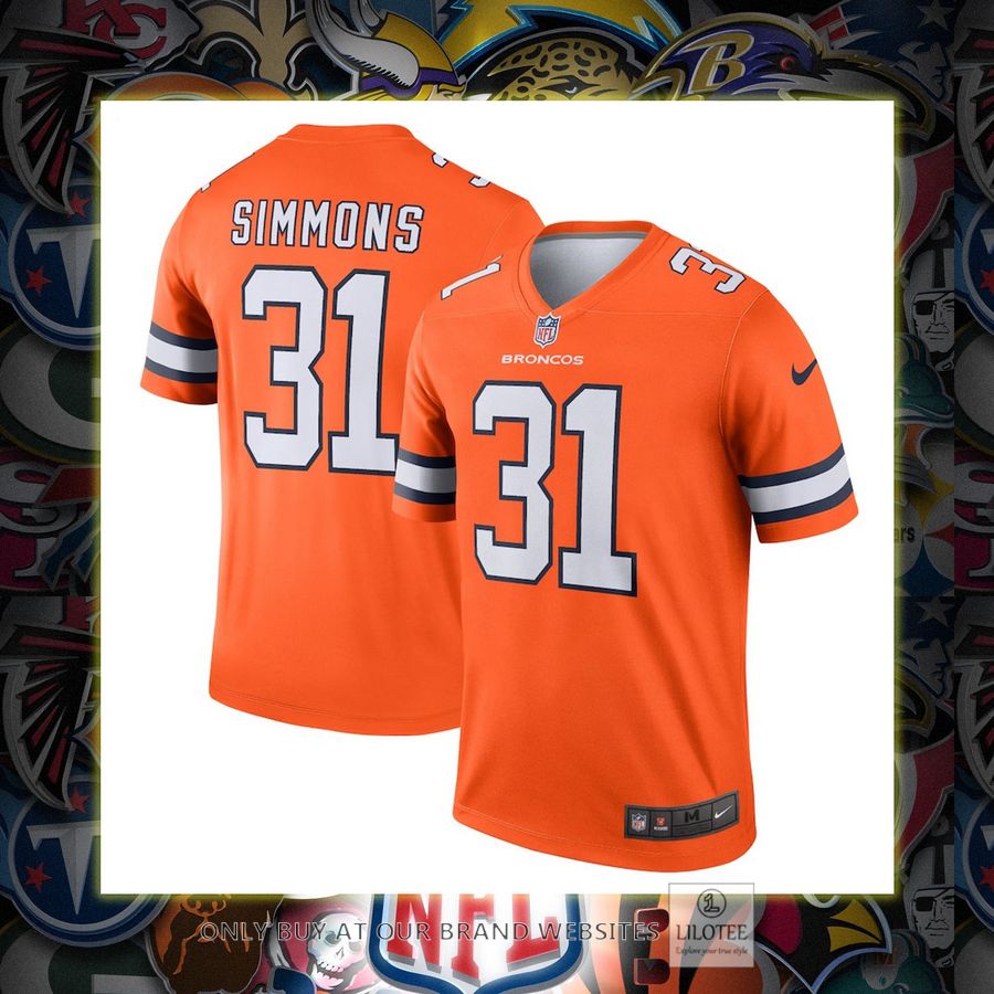 Justin Simmons Denver Broncos Nike Alternate Legend Orange Football Jersey 7