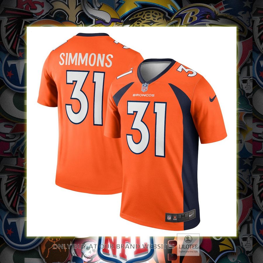 Justin Simmons Denver Broncos Nike Legend Orange Football Jersey 7