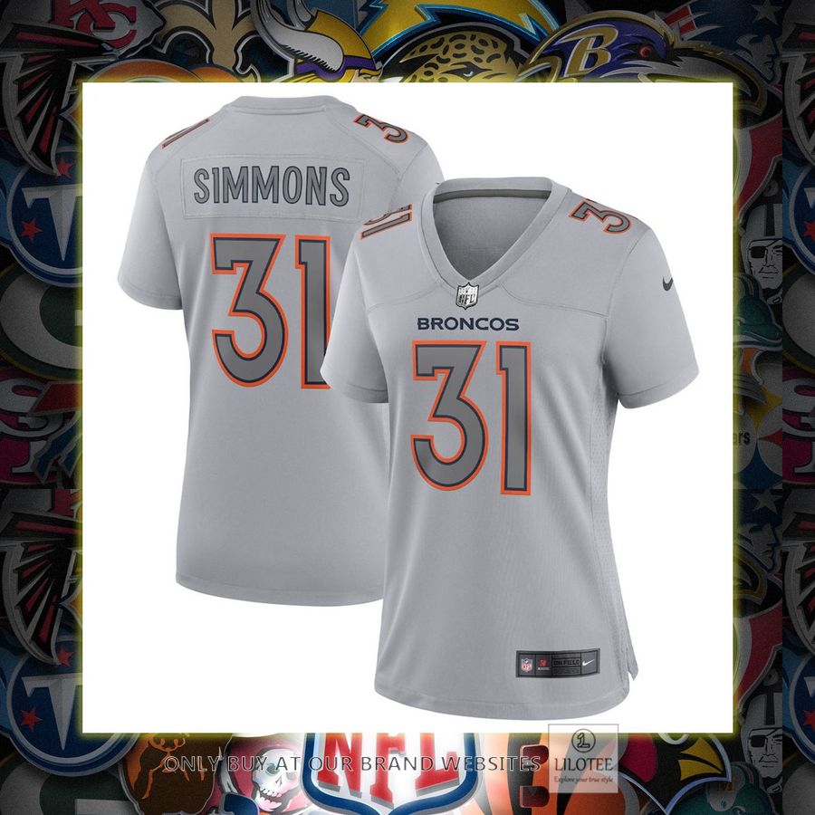 Justin Simmons Denver Broncos Nike Womens Atmosphere Fashion Game Gray Football Jersey 7