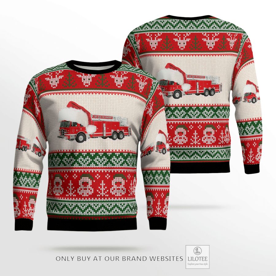 Long Beach Fire Department Christmas Sweater 25