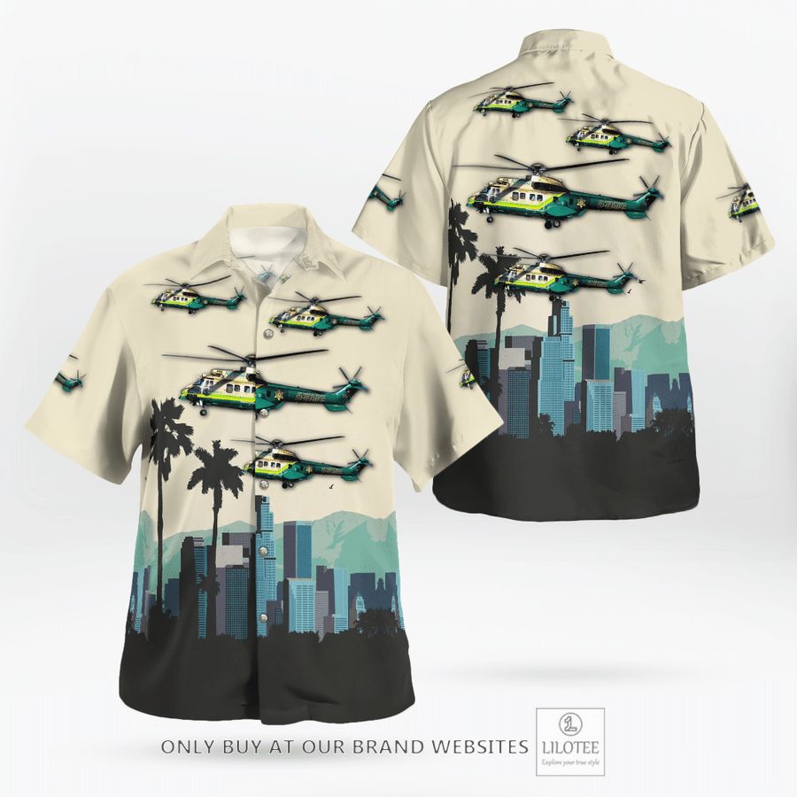 Los Angeles County Sheriff AAerospatiale AS 332L1 Super Puma Hawaiian Shirt 16