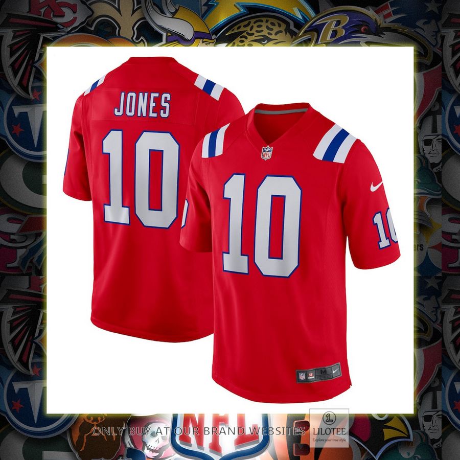 Mac Jones New England Patriots Nike Youth Red Football Jersey 7