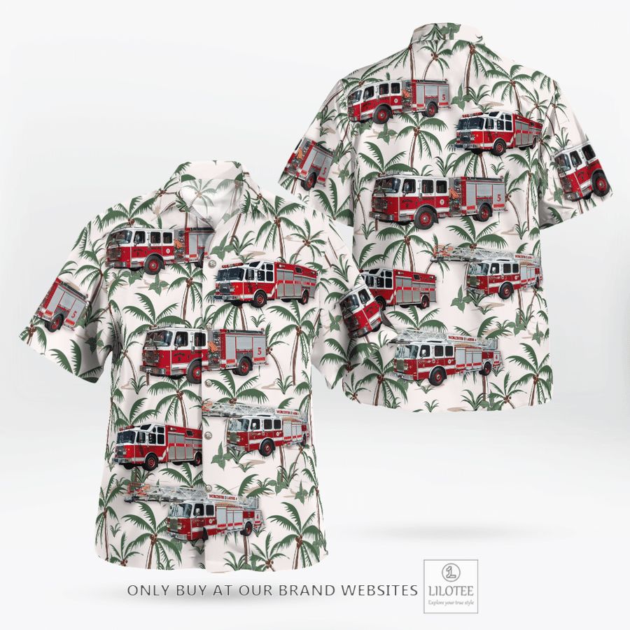 Massachusetts, Worcester Fire Department Hawaiian Shirt 16