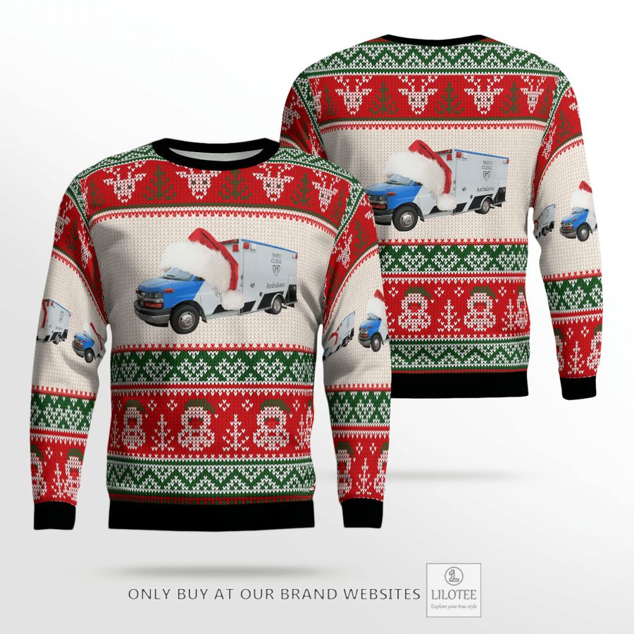 Minnesota Mayo Clinic Ambulance Christmas Sweater 13