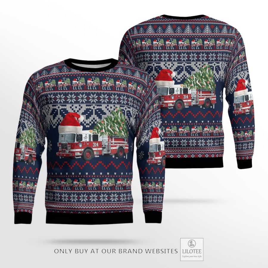 New York Yonkers Fire Department Christmas 3D Sweater 25
