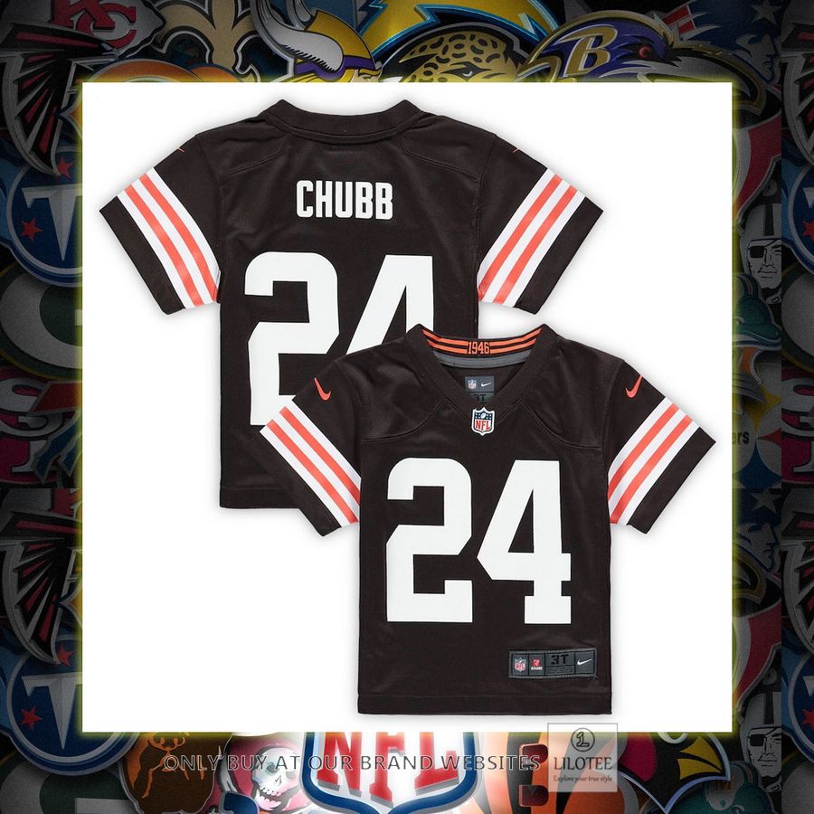 Nick Chubb Cleveland Browns Nike Toddler Game Brown Football Jersey 6