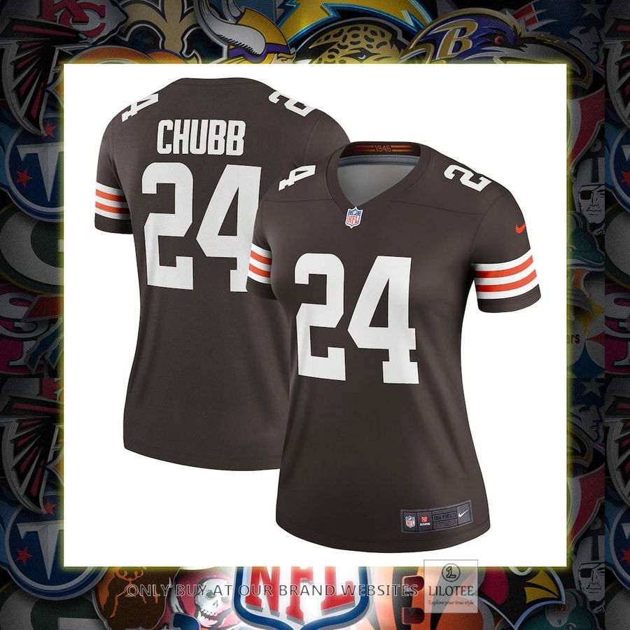 Nick Chubb Cleveland Browns Nike Women's Legend Brown Football Jersey 6