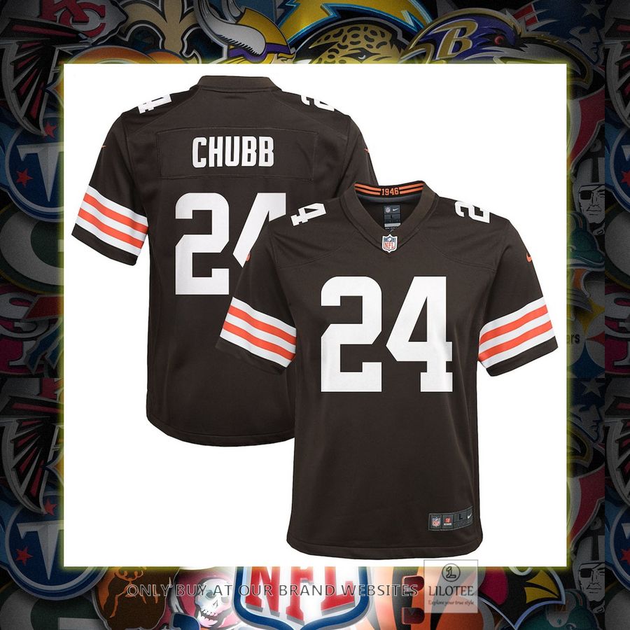 Nick Chubb Cleveland Browns Nike Youth Game Brown Football Jersey 6