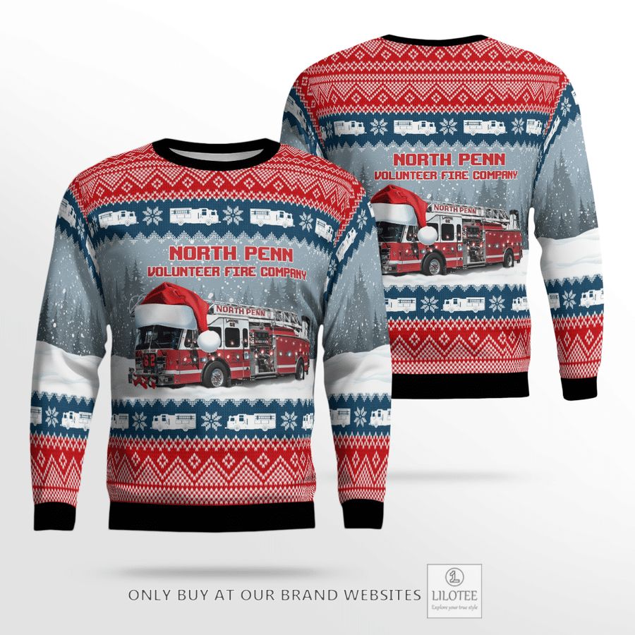 North Wales, Pennsylvania, North Penn Volunteer Fire Company Christmas 3D Sweater 24