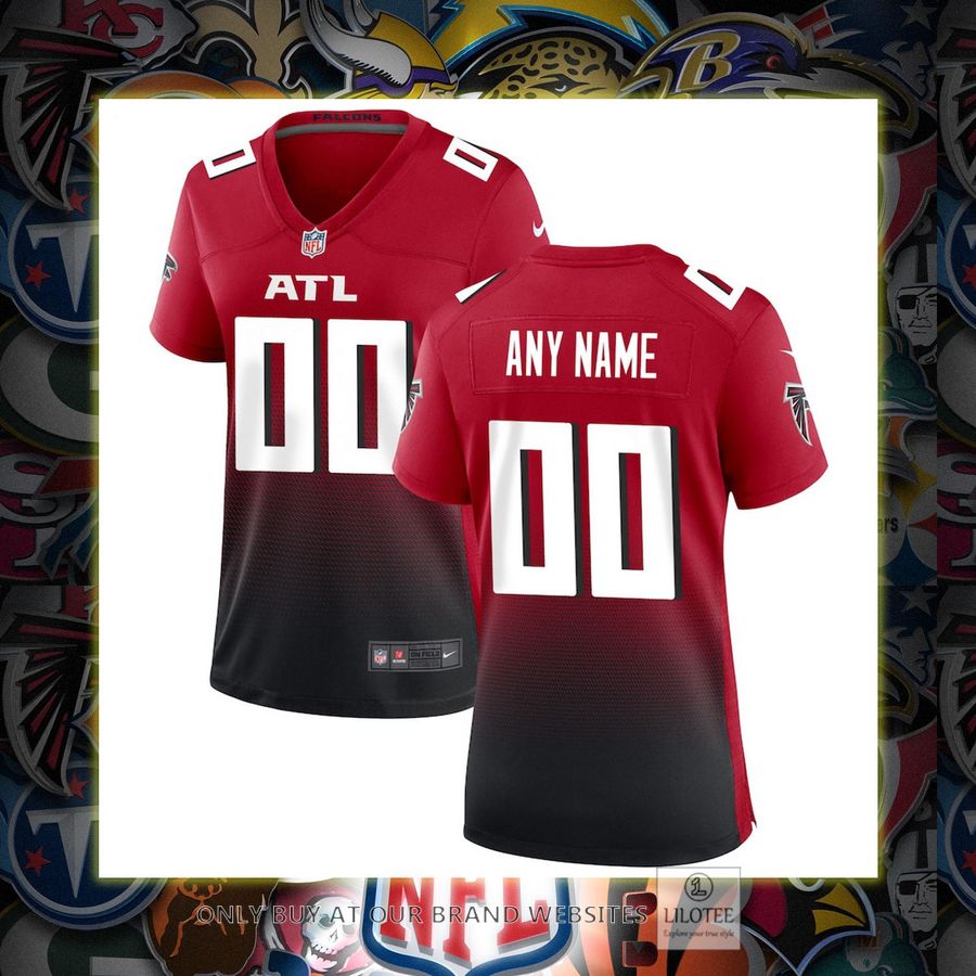 Personalized Atlanta Falcons Nike Women's Alternate Red Football Jersey 7