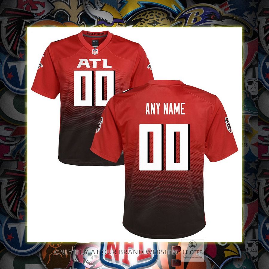 Personalized Atlanta Falcons Nike Youth Alternate Red Football Jersey 6