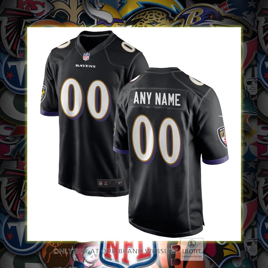 Personalized Baltimore Ravens Nike Alternate Black Football Jersey 6