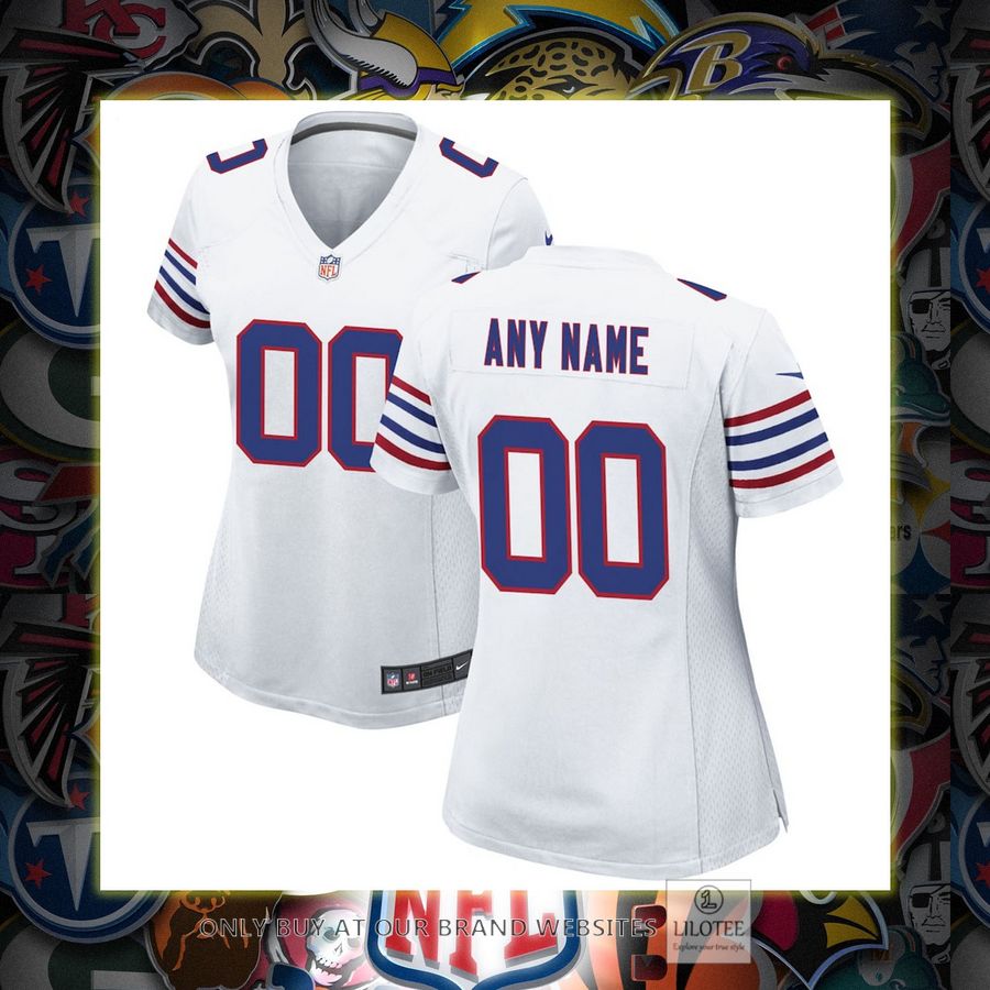 Personalized Buffalo Bills Nike Women's Alternate White Football Jersey 6