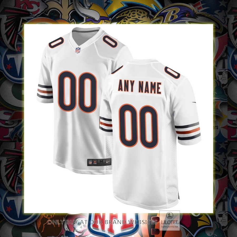 Personalized Chicago Bears Nike White Football Jersey 6