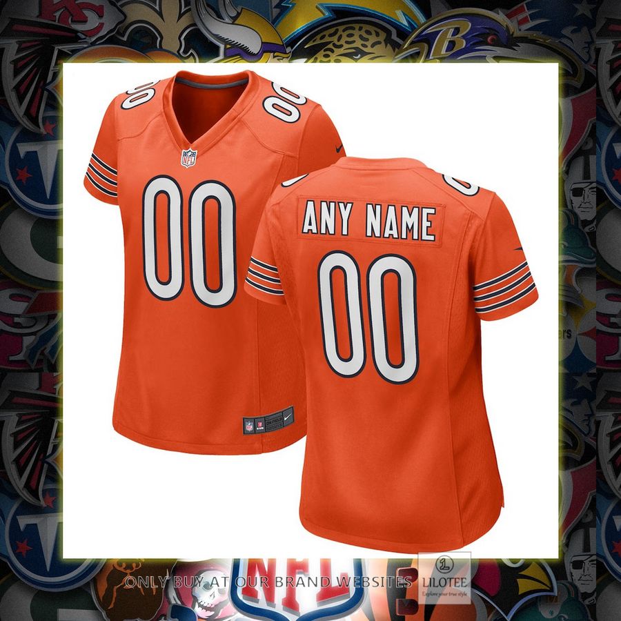 Personalized Chicago Bears Nike Women's Alternate Orange Football Jersey 7
