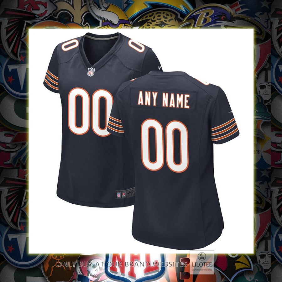 Personalized Chicago Bears Nike Women's Navy Football Jersey 6