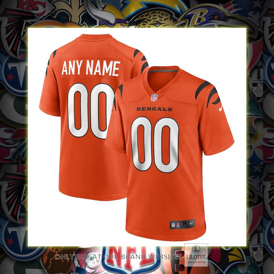 Personalized Cincinnati Bengals Nike Alternate Game Orange Football Jersey 6