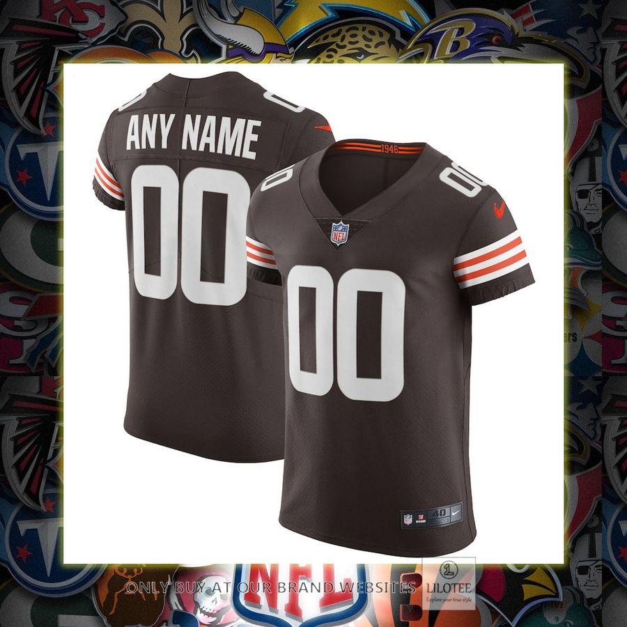 Personalized Cleveland Browns Nike Vapor Elite Brown Football Jersey 6