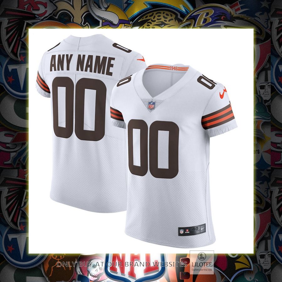 Personalized Cleveland Browns Nike Vapor Elite White Football Jersey 7