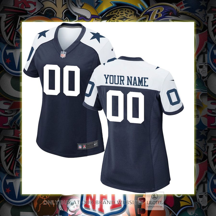 Personalized Dallas Cowboys Nike Women's Alternate Navy Football Jersey 6