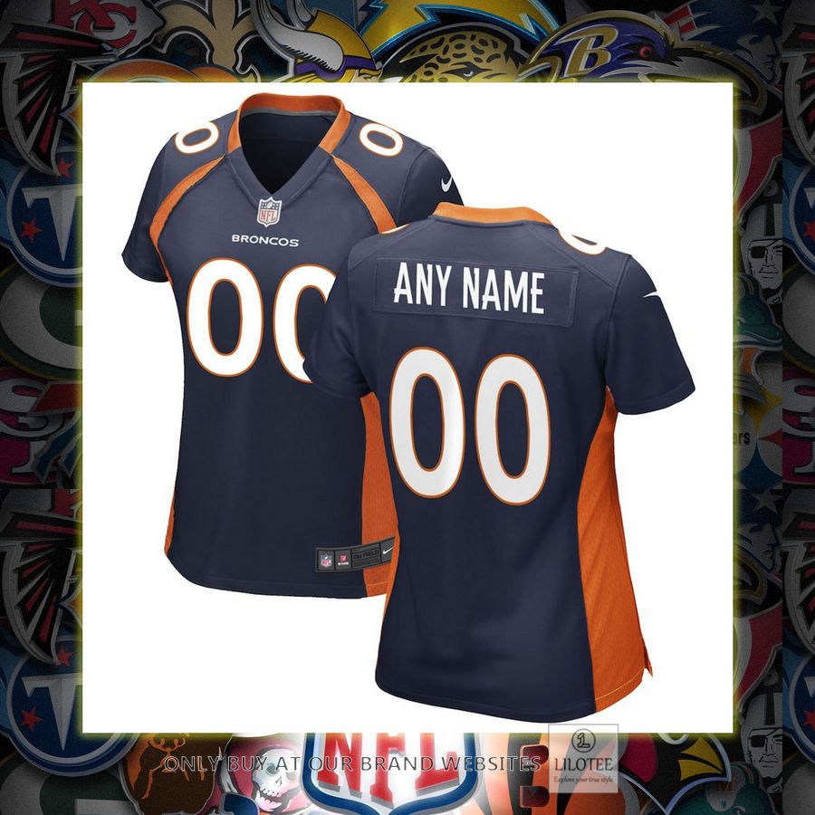 Personalized Denver Broncos Nike Women's Alternate Navy Football Jersey 6