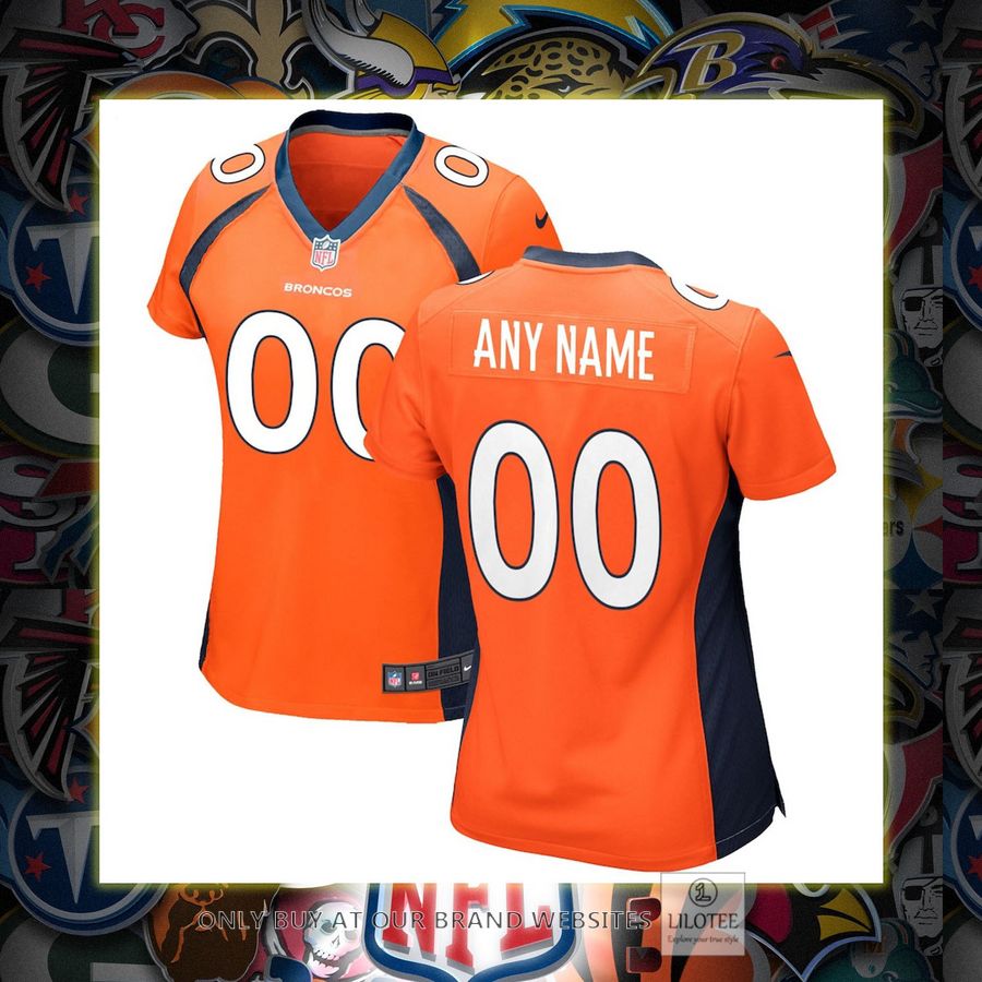 Personalized Denver Broncos Nike Womens Game Orange Football Jersey 7