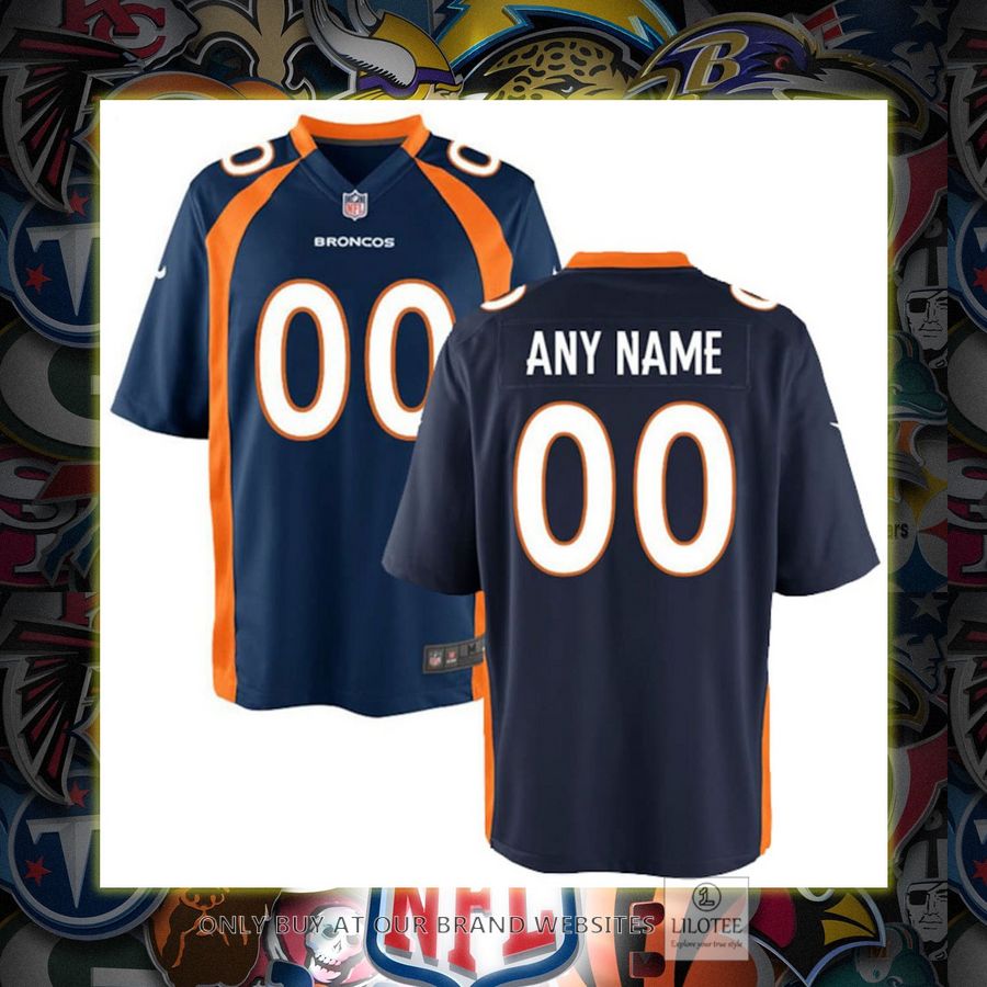 Personalized Denver Broncos Nike Youth Game Navy Football Jersey 7