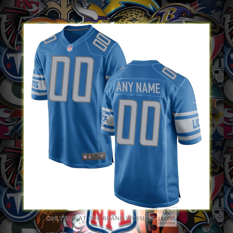 Personalized Detroit Lions Nike Blue Football Jersey 6