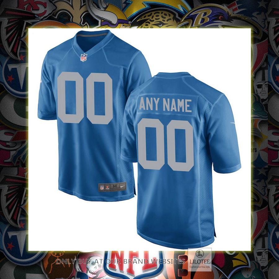Personalized Detroit Lions Nike Throwback Blue Football Jersey 7