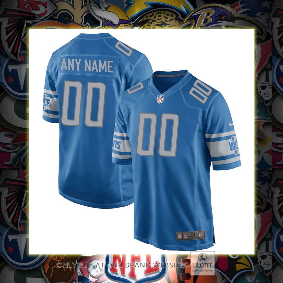 Personalized Detroit Lions Nike Youth Team Color Game Blue Football Jersey 7