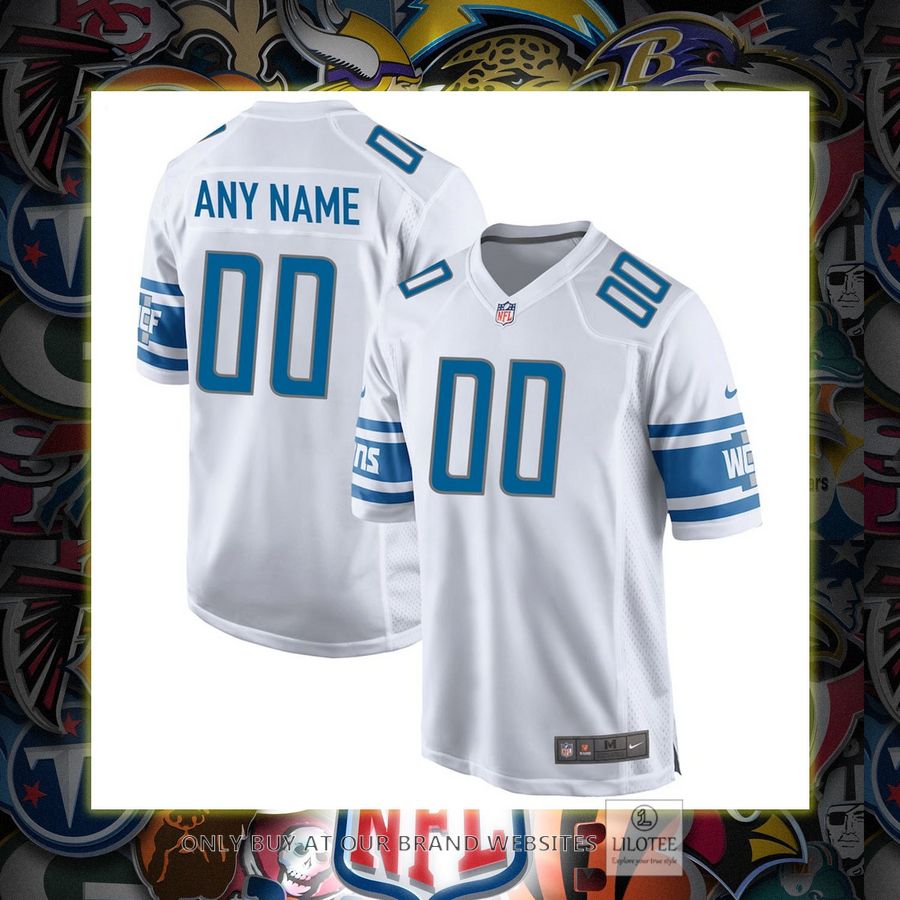 Personalized Detroit Lions Nike Youth White Football Jersey 7