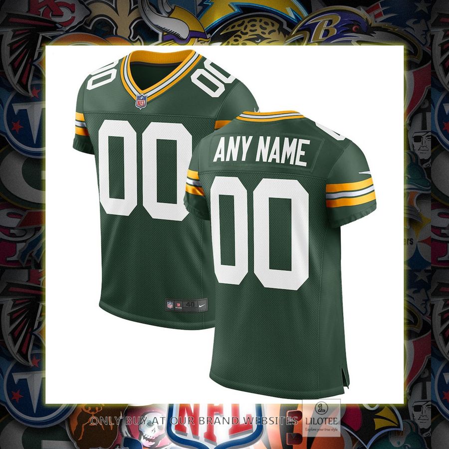 Personalized Green Bay Packers Nike Classic Elite Green Football Jersey 6