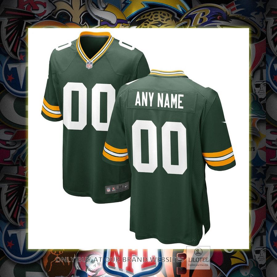 Personalized Green Bay Packers Nike Team Game Green Football Jersey 7