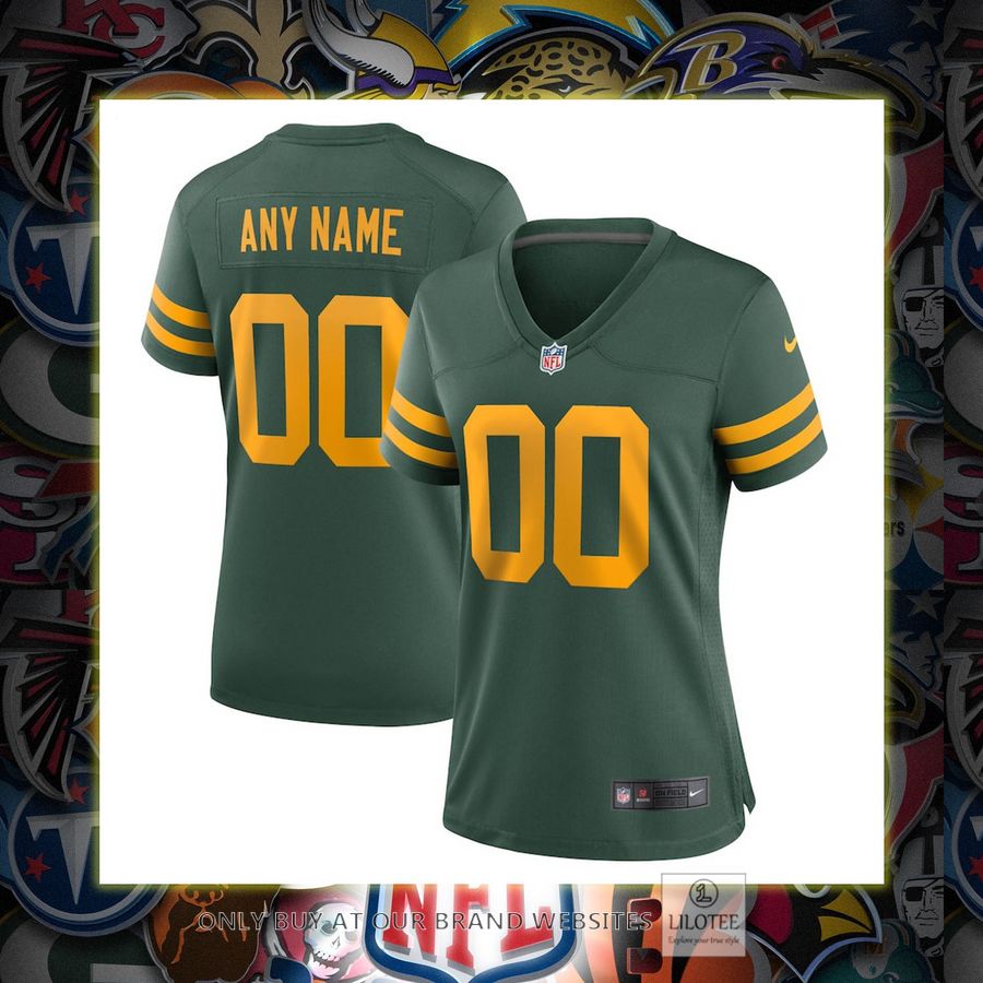 Personalized Green Bay Packers Nike Women's Alternate Green Football Jersey 6