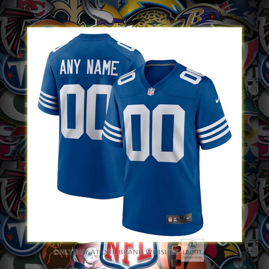 Personalized Indianapolis Colts Nike Alternate Royal Football Jersey 6