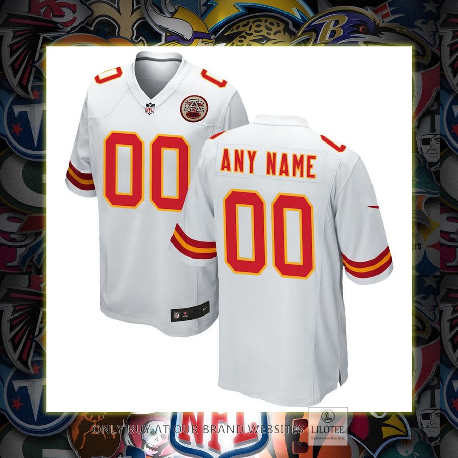 Personalized Kansas City Chiefs Nike White Football Jersey 7