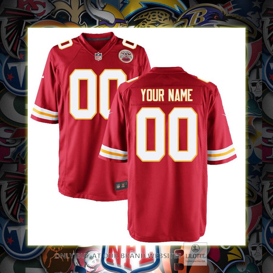 Personalized Kansas City Chiefs Nike Youth Red Football Jersey 7