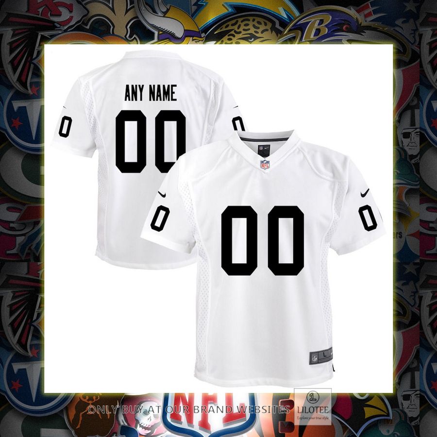 Personalized Las Vegas Raiders Nike Youth Team White Football Jersey 6