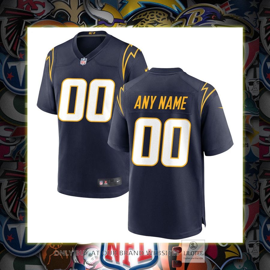 Personalized Los Angeles Chargers Nike Alternate Navy Football Jersey 7