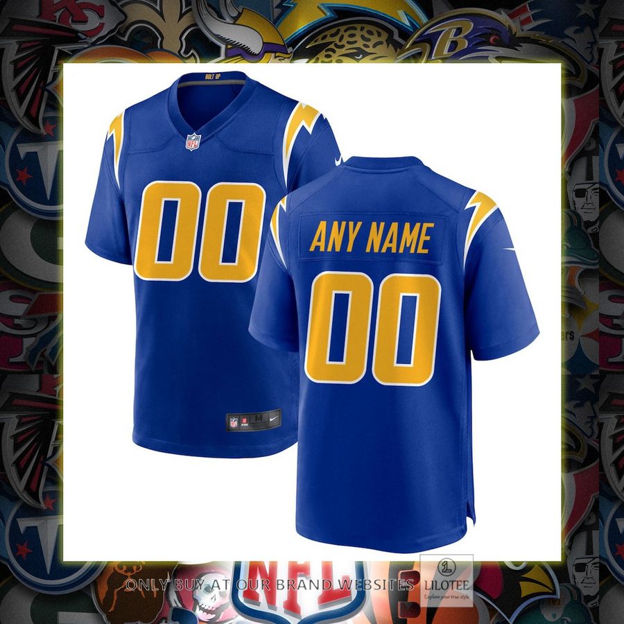 Personalized Los Angeles Chargers Nike Alternate Royal Football Jersey 7