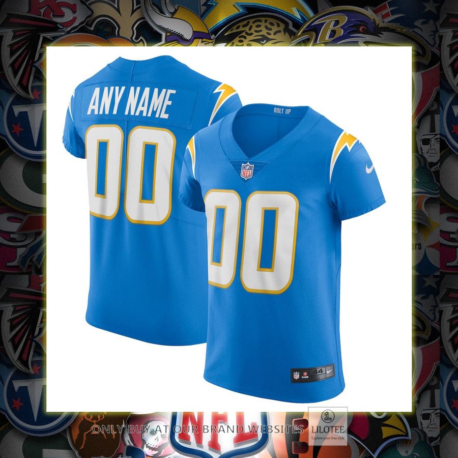 Personalized Los Angeles Chargers Nike Vapor Elite Powder Blue Football Jersey 7