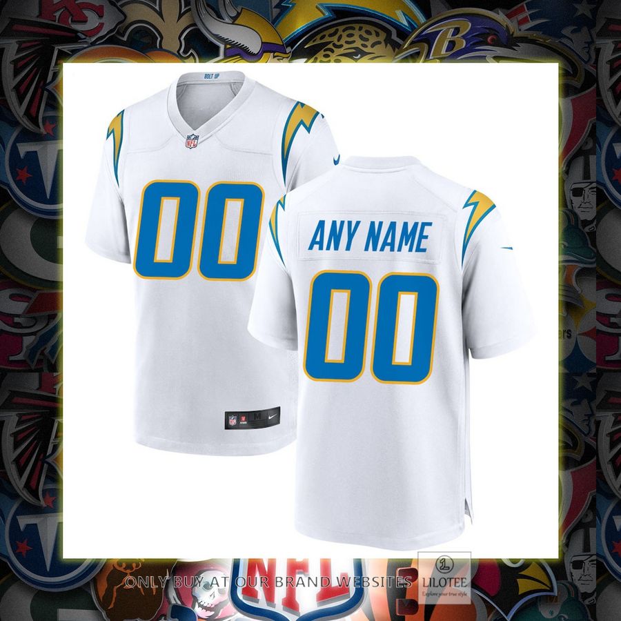 Personalized Los Angeles Chargers Nike White Football Jersey 6